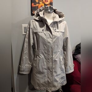 Women's Gray Hooded Utility Jacket